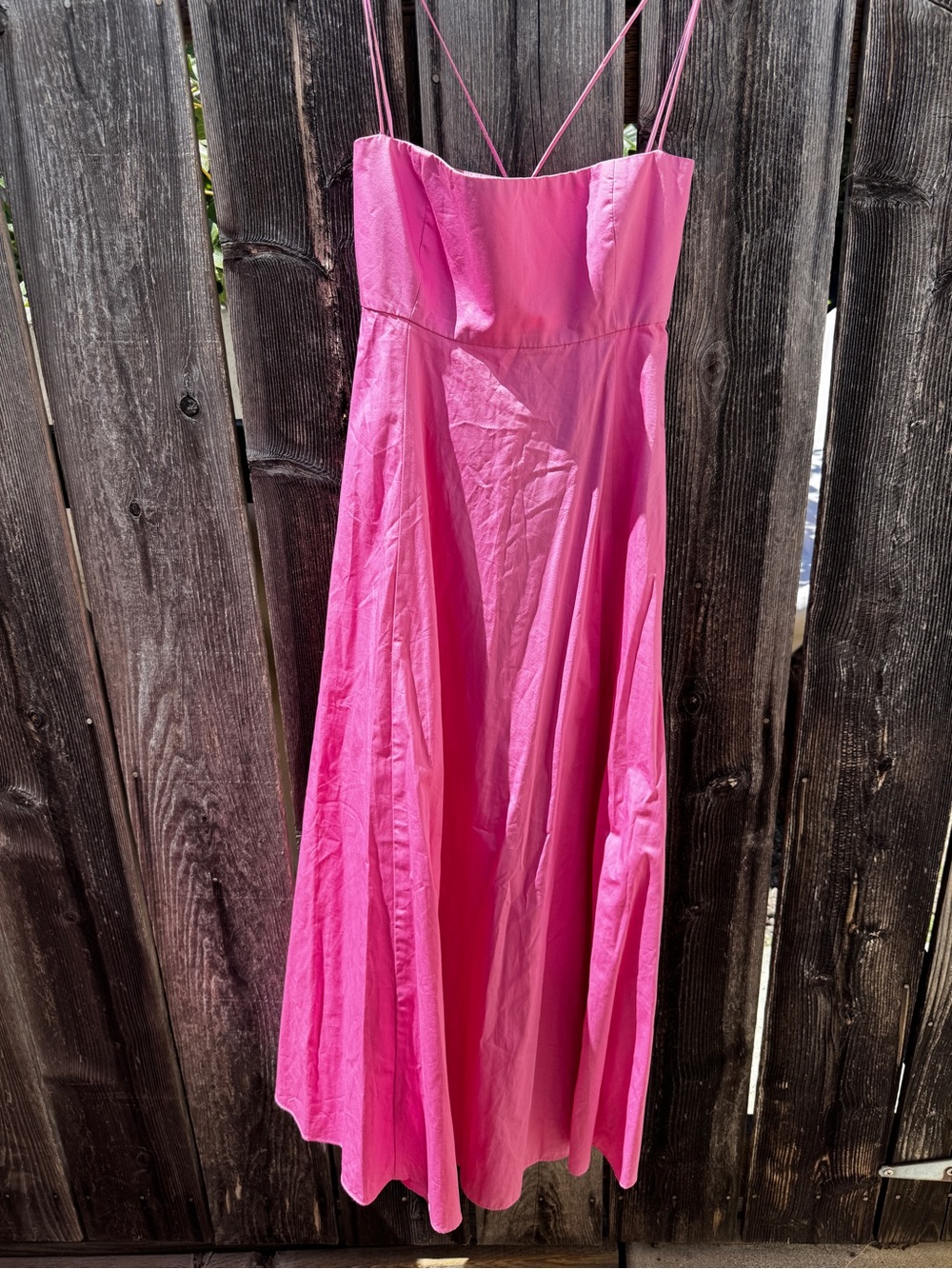 Zara Hot Pink Spaghetti-Strap Maxi Dress